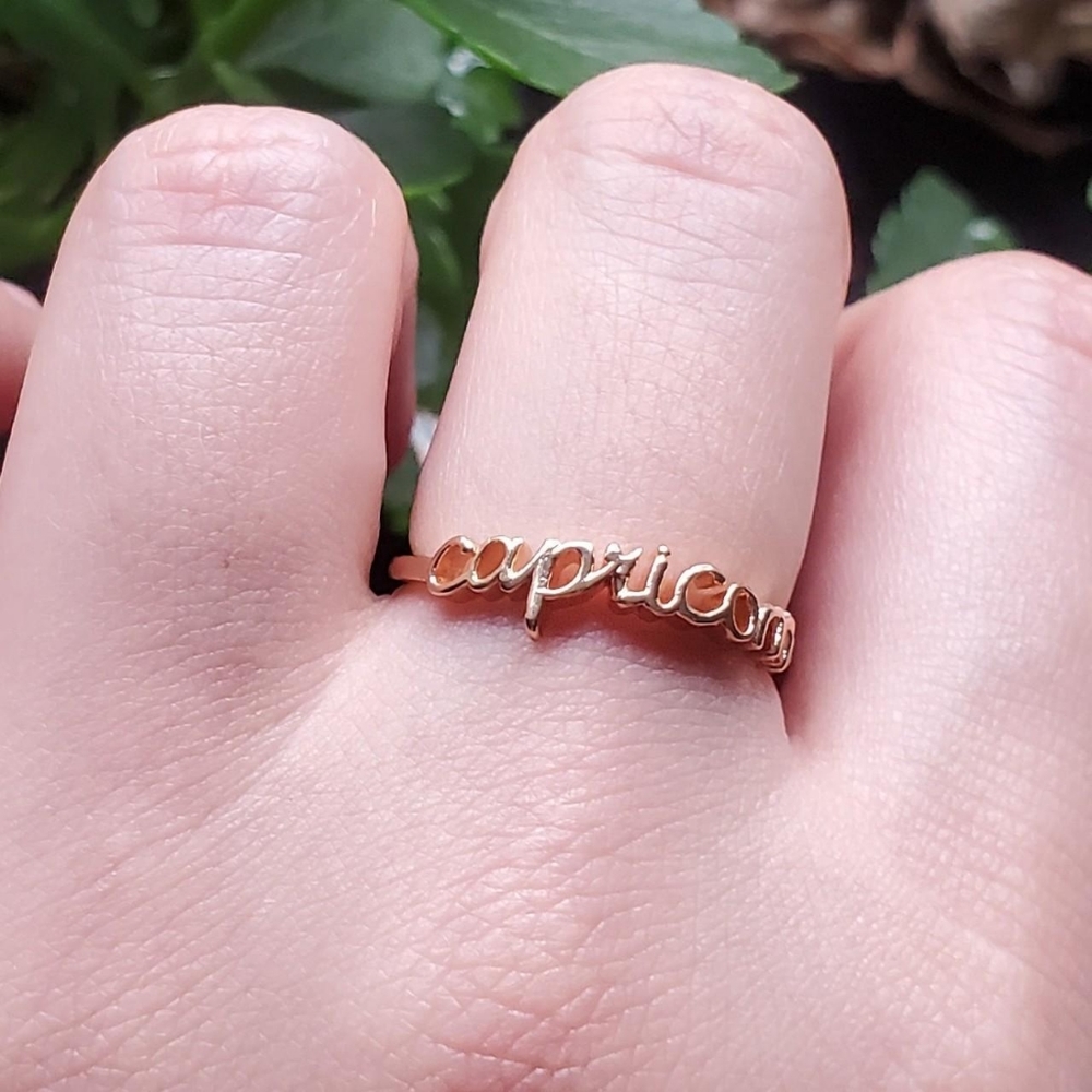 New Dainty Gold Zodiac Capricorn Ring